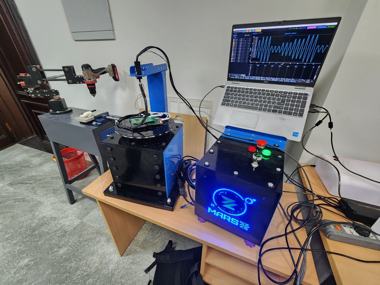 MARS-Z inertial rate table and control unit during live testing